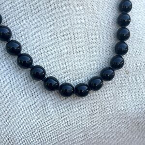 Vintage Beaded Necklace Black Gemstone Minimalist closet staple